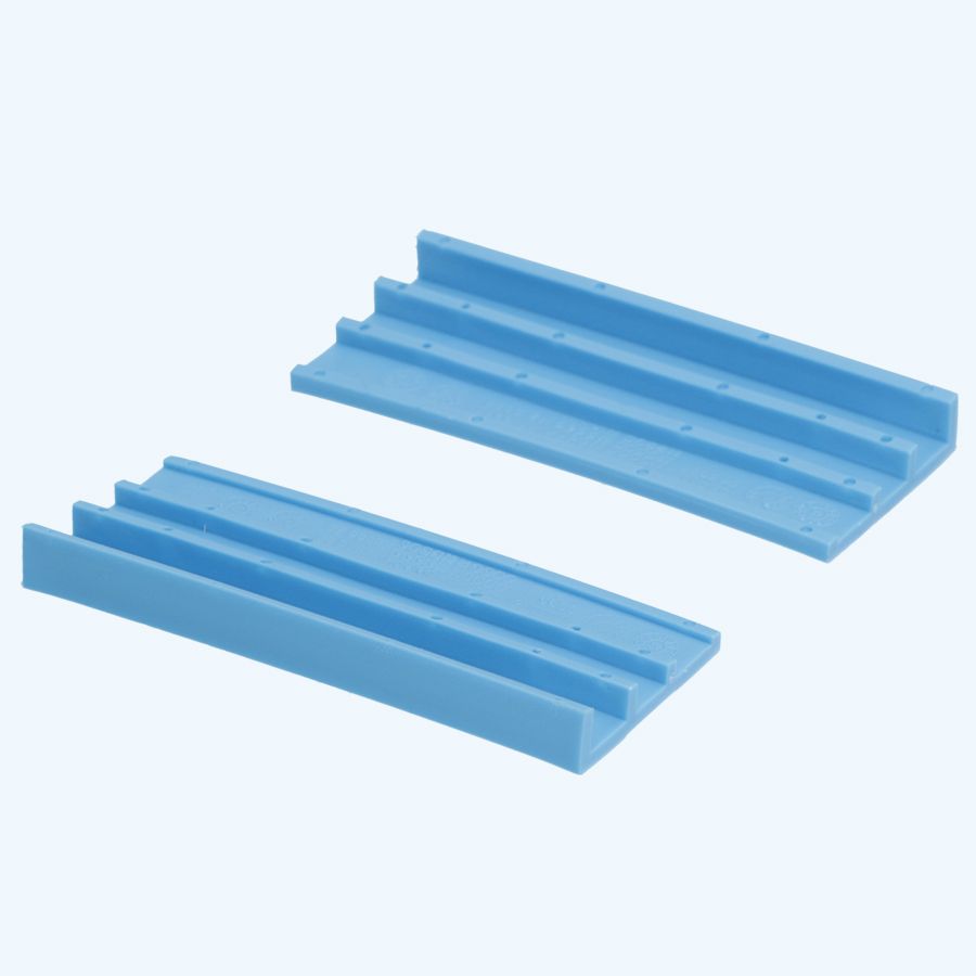 100 stuks schuine kunststof glasblokjes BLAUW 100x42x10/5 mm 100 stuks schuine kunststof glasblokjes BLAUW 100x42x10/5 mm