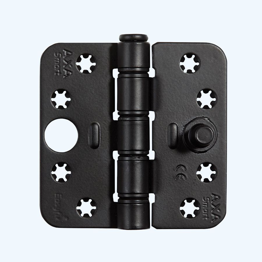 AXA Easyfix veiligheidsscharnier ronde hoeken, SKG***, zwart, 89 x 89 mm AXA Easyfix veiligheidsscharnier ronde hoeken, SKG***, zwart, 89 x 89 mm