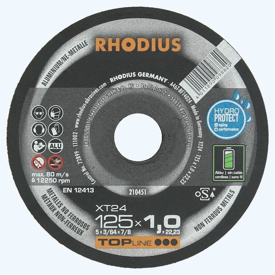 Doorslijpschijf ALUMINIUM 125 x 1,0 x 22,23 mm (Rhodius) Doorslijpschijf ALUMINIUM 125 x 1,0 x 22,23 mm (Rhodius)