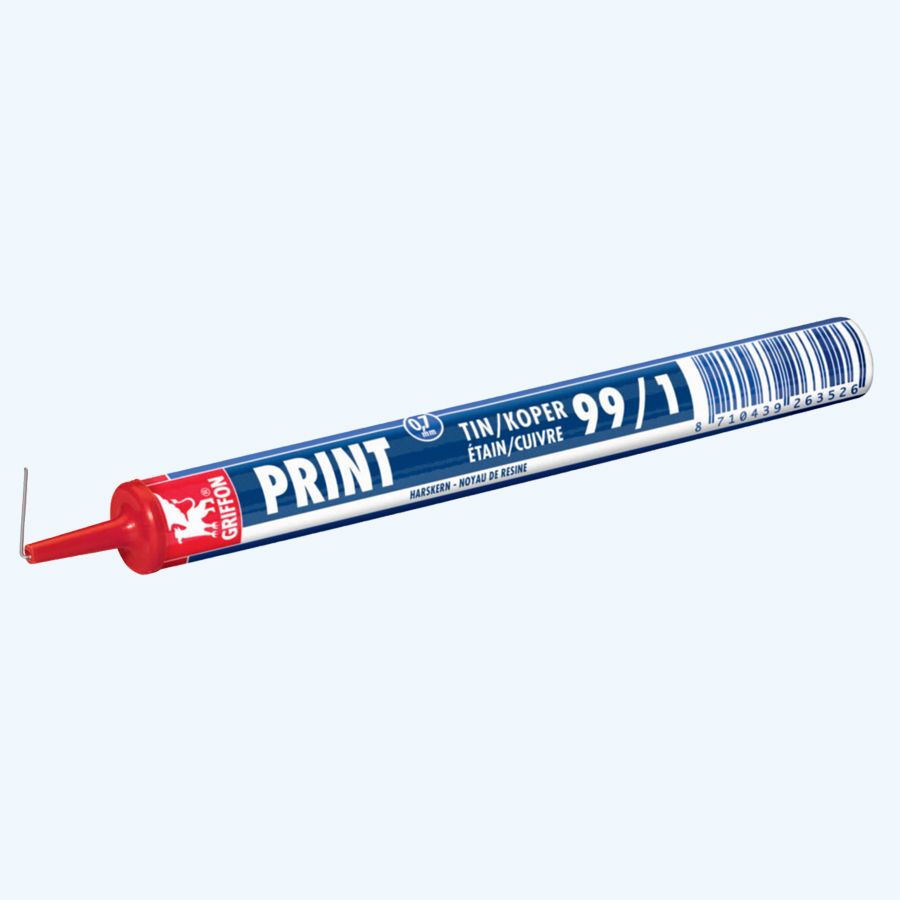 Griffon draadsoldeer tin/koper 99/1 harskern doseerpen 0,7 mm Griffon draadsoldeer tin/koper 99/1 harskern doseerpen 0,7 mm