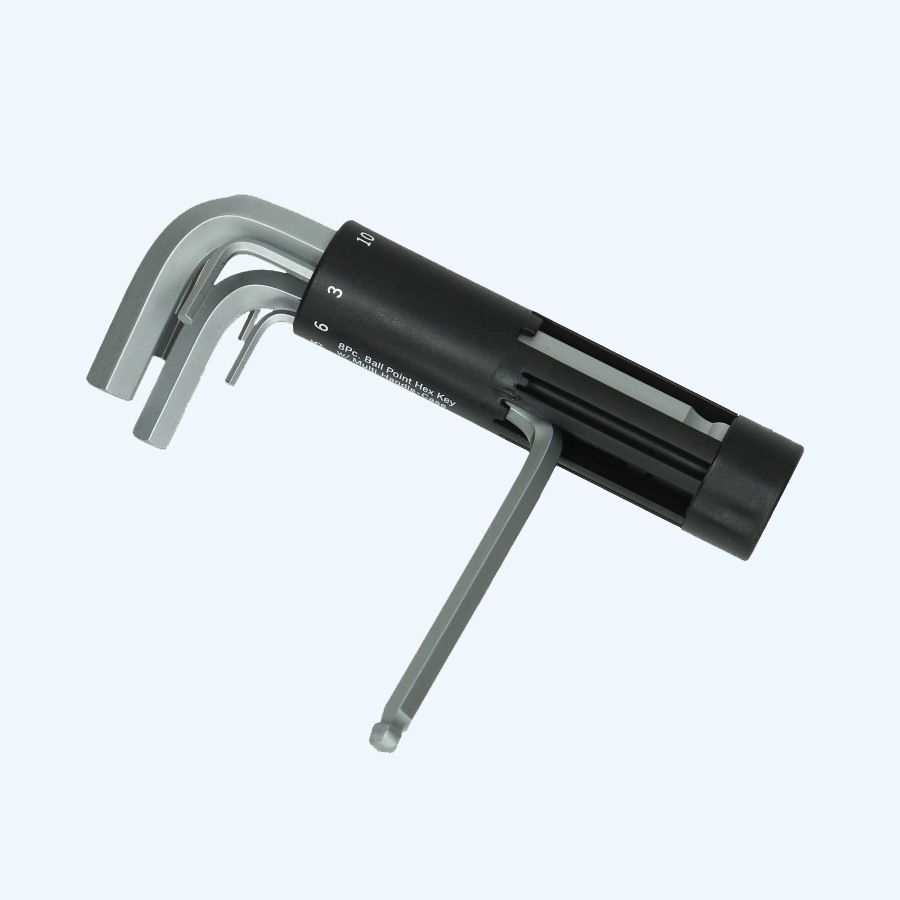 8-delige inbussleutelset in kunststof houder balkop KORT