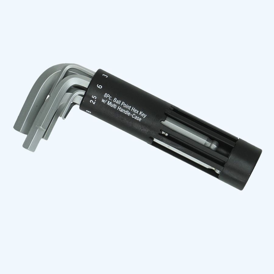 8-delige inbussleutelset in kunststof houder balkop KORT