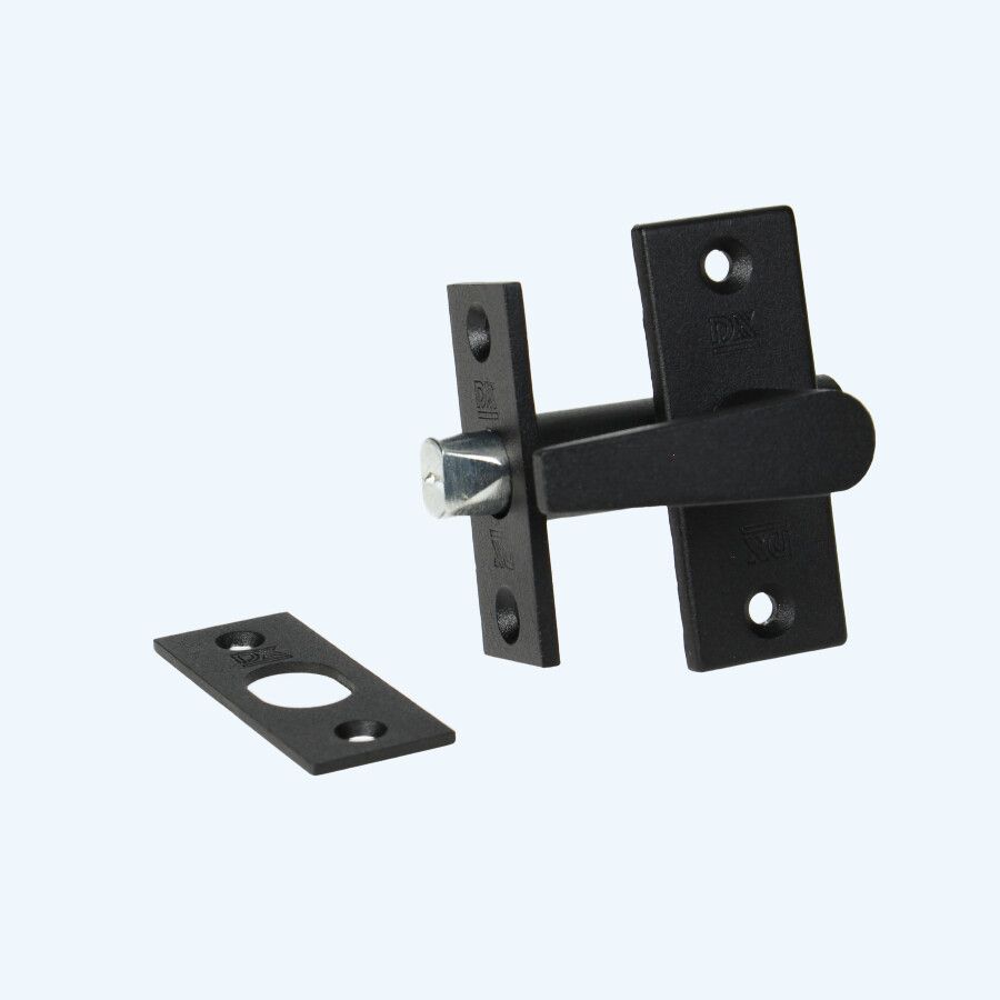 Insteekgrendel met sluitplaat 55/35 zwart Insteekgrendel met sluitplaat 55/35 zwart