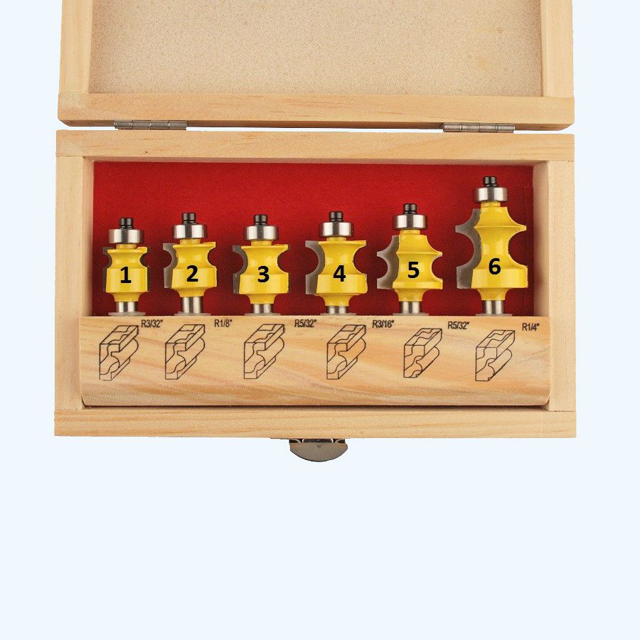 HM 6-delige halfholprofielfreesset