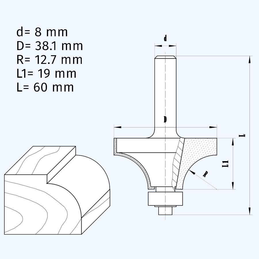 HM afrondfrees R=12,7 mm