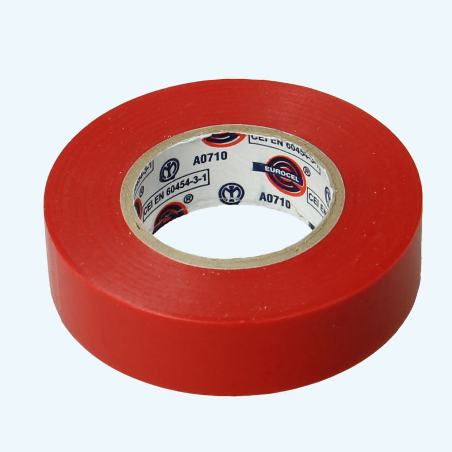 Isolatietape 19 mm x 25 meter rood Isolatietape 19 mm x 25 meter rood