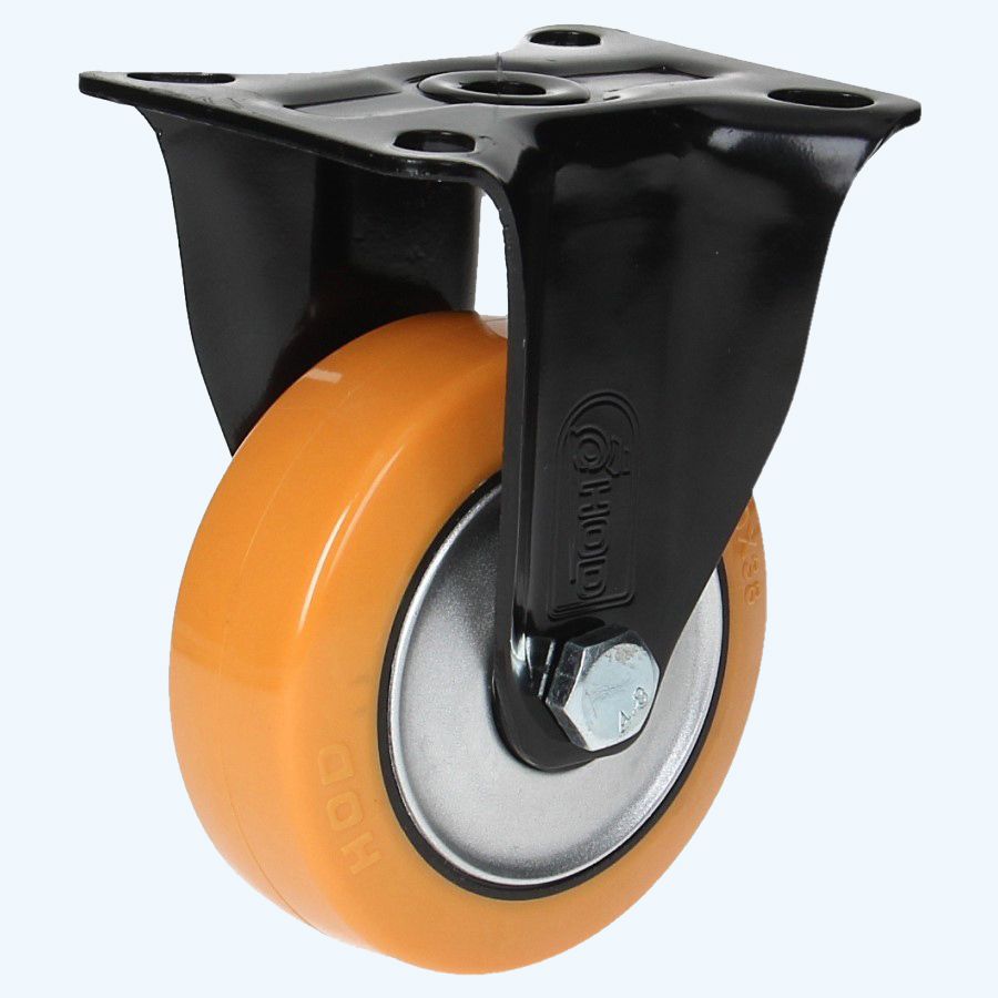 Kogelgelagerd bokwiel oranje 100mm / 180 kg Kogelgelagerd bokwiel oranje 100mm / 180 kg