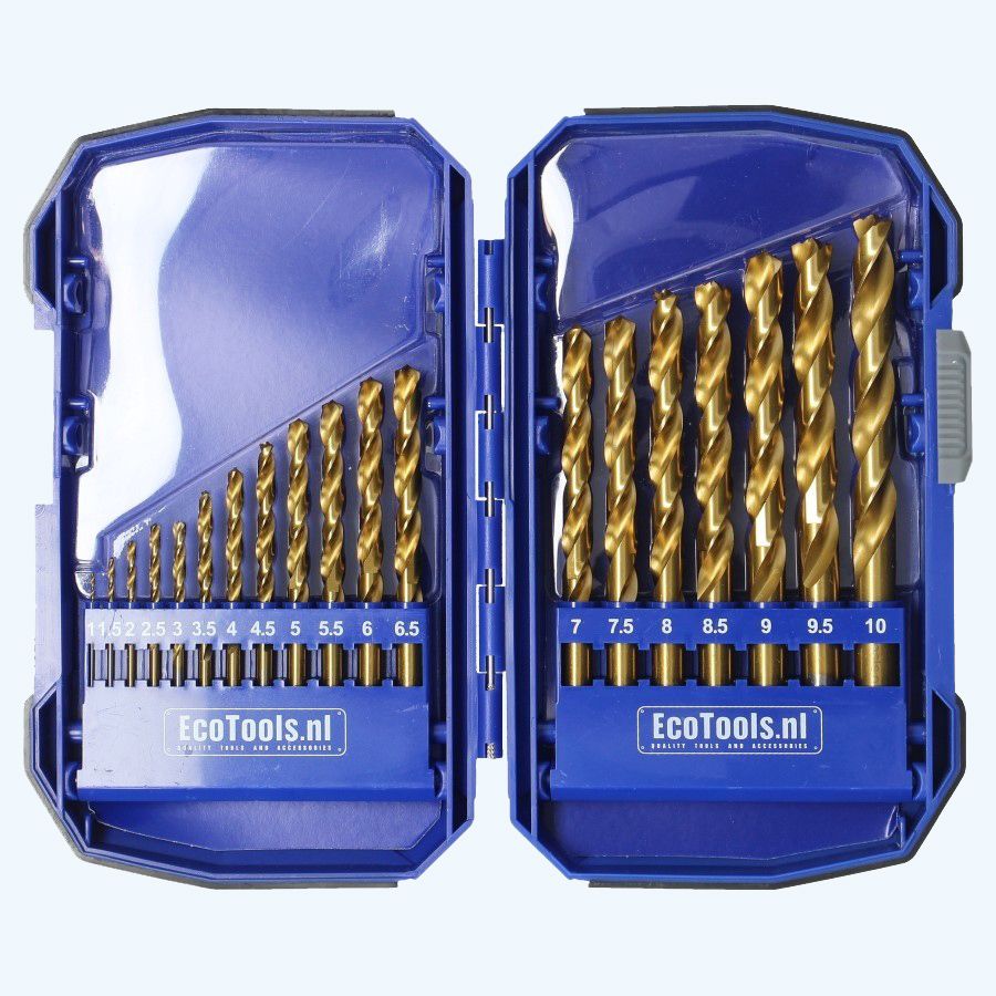 19-delige metaalborenset HSS M2 met 7 edge point 19-delige metaalborenset HSS M2 met 7 edge point