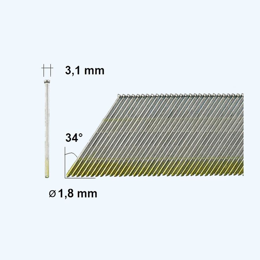 4000 st gegalvaniseerde DA brads 64 mm 4000 st gegalvaniseerde DA brads 64 mm