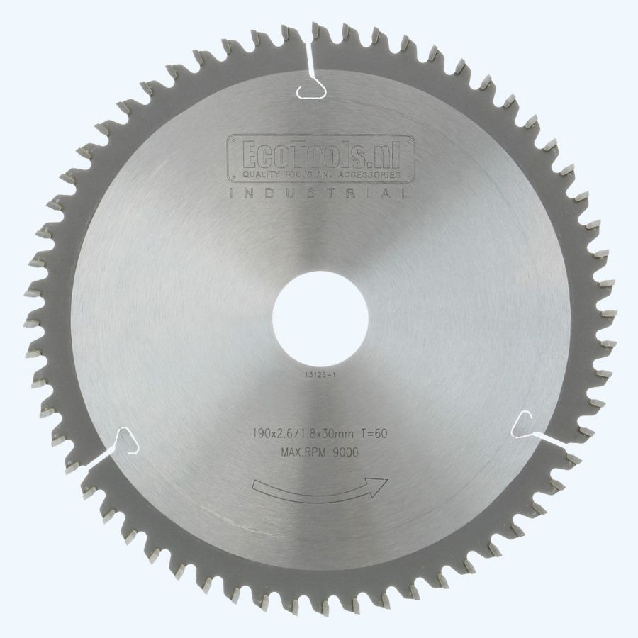 HM-zaagblad Industrial 190 x 30 mm T=60 (vlak-daktand) HM-zaagblad Industrial 190 x 30 mm T=60 (vlak-daktand)