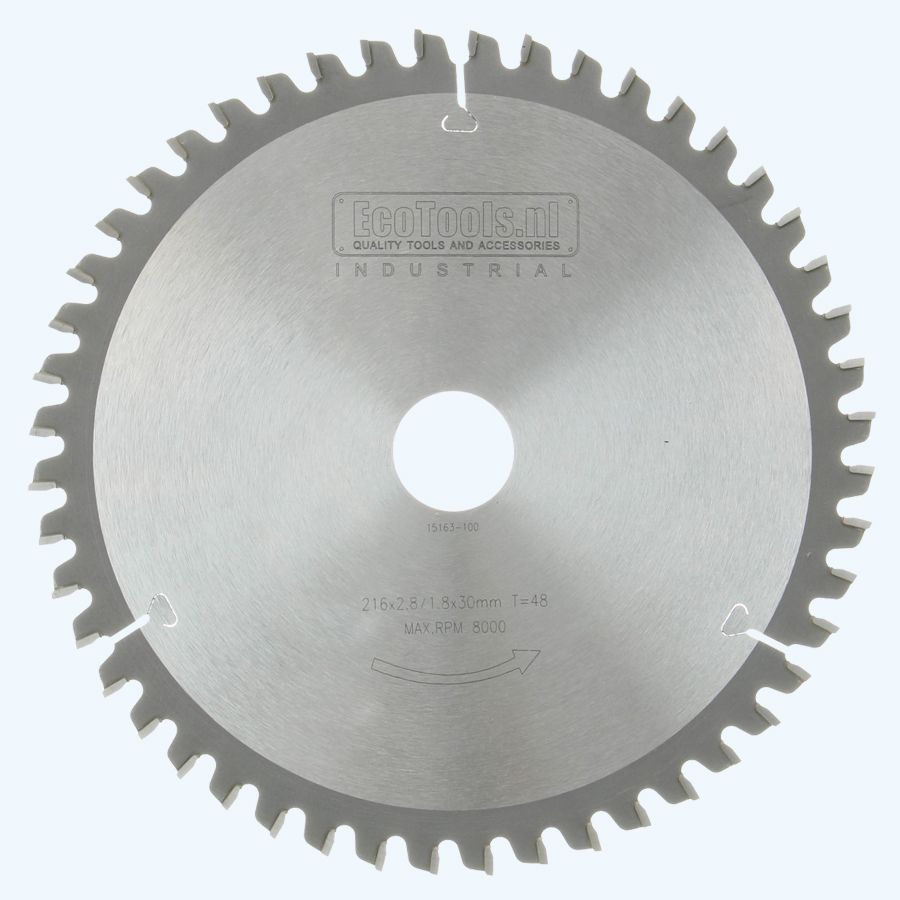 HM-afkortzaagblad Industrial 216 x 30 mm T=48 HM-afkortzaagblad Industrial 216 x 30 mm T=48