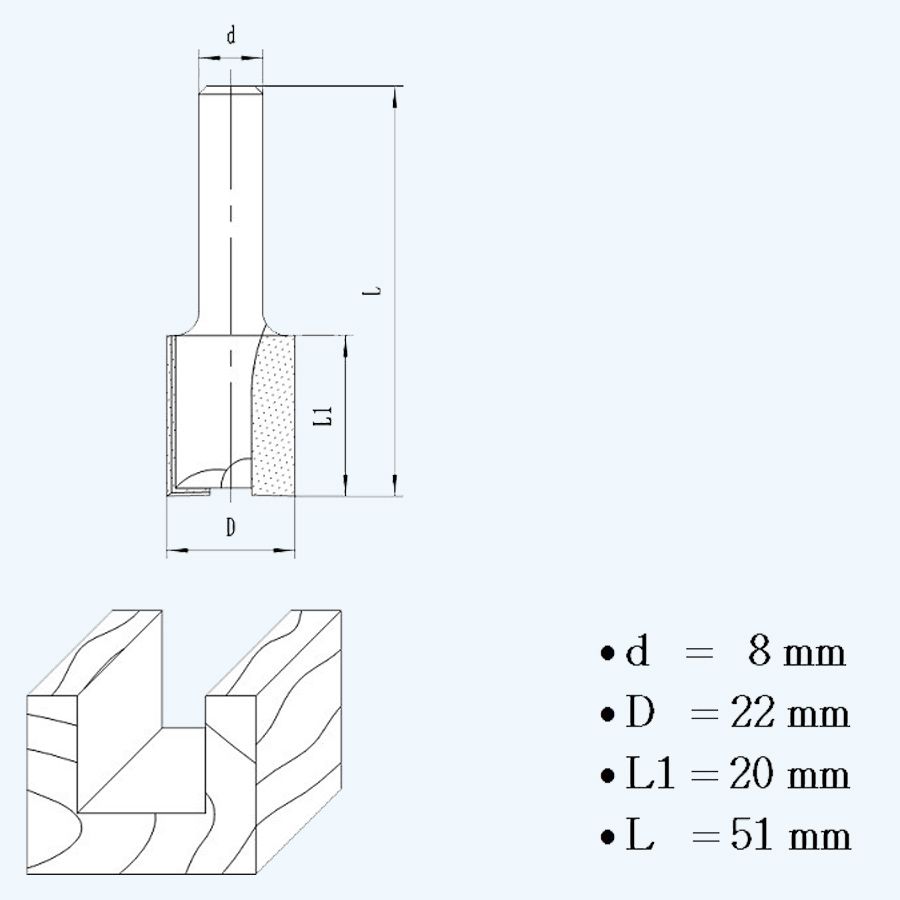 HM groeffrees 22 mm HM groeffrees 22 mm