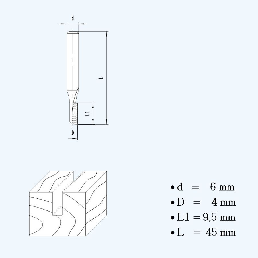 HM groeffrees 4 mm / 6 mm schacht HM groeffrees 4 mm / 6 mm schacht
