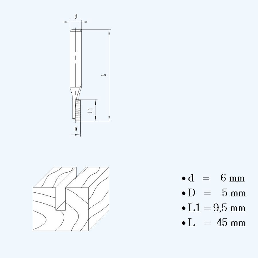 HM groeffrees 5 mm / 6 mm schacht HM groeffrees 5 mm / 6 mm schacht