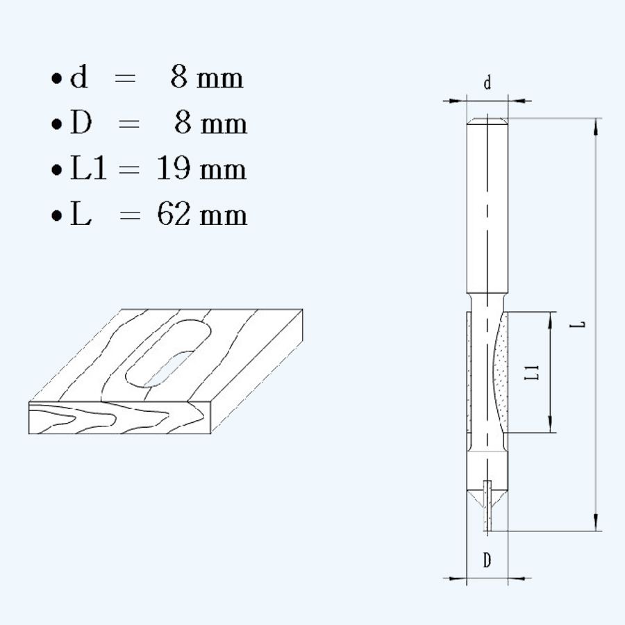 HM kopieerfrees 8 mm HM kopieerfrees 8 mm