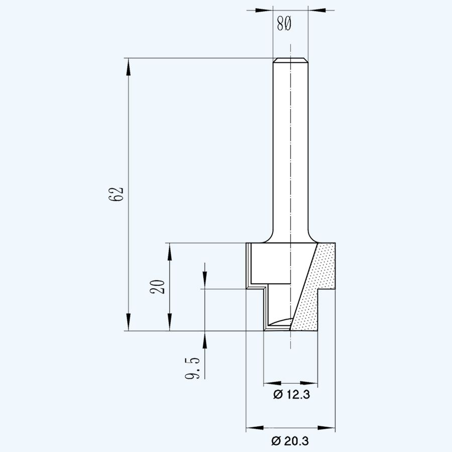 HM getrapte frees (B) 20,3 x 12,3 mm HM getrapte frees (B) 20,3 x 12,3 mm