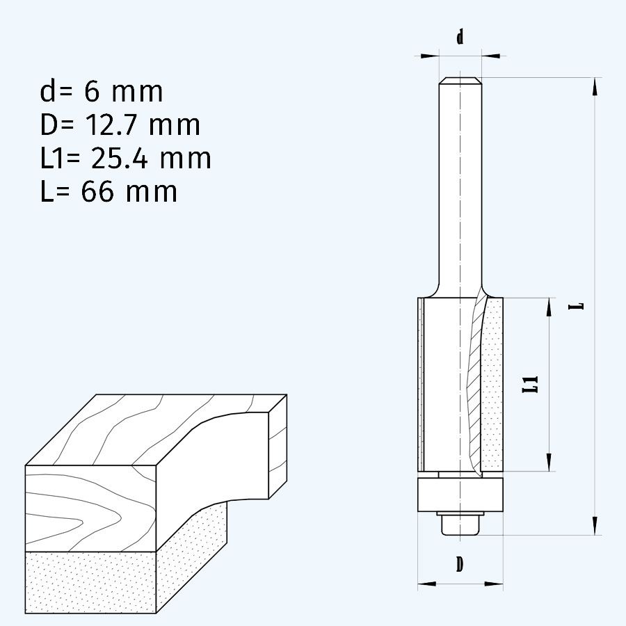 HM kantenfrees 12,7 x 25 mm / 6 mm schacht HM kantenfrees 12,7 x 25 mm / 6 mm schacht