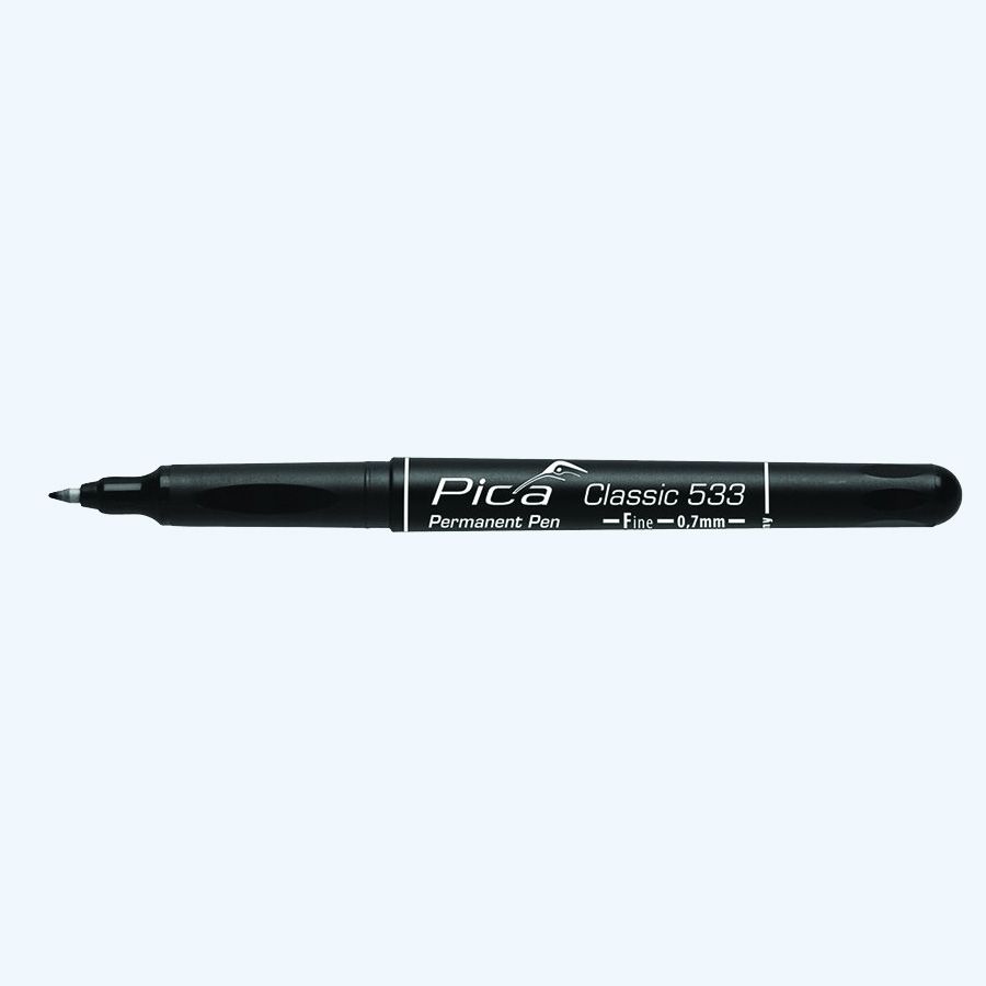 10 stuks Pica 533/46 permanent pen 0,7 mm (Zwart) 10 stuks Pica 533/46 permanent pen 0,7 mm (Zwart)