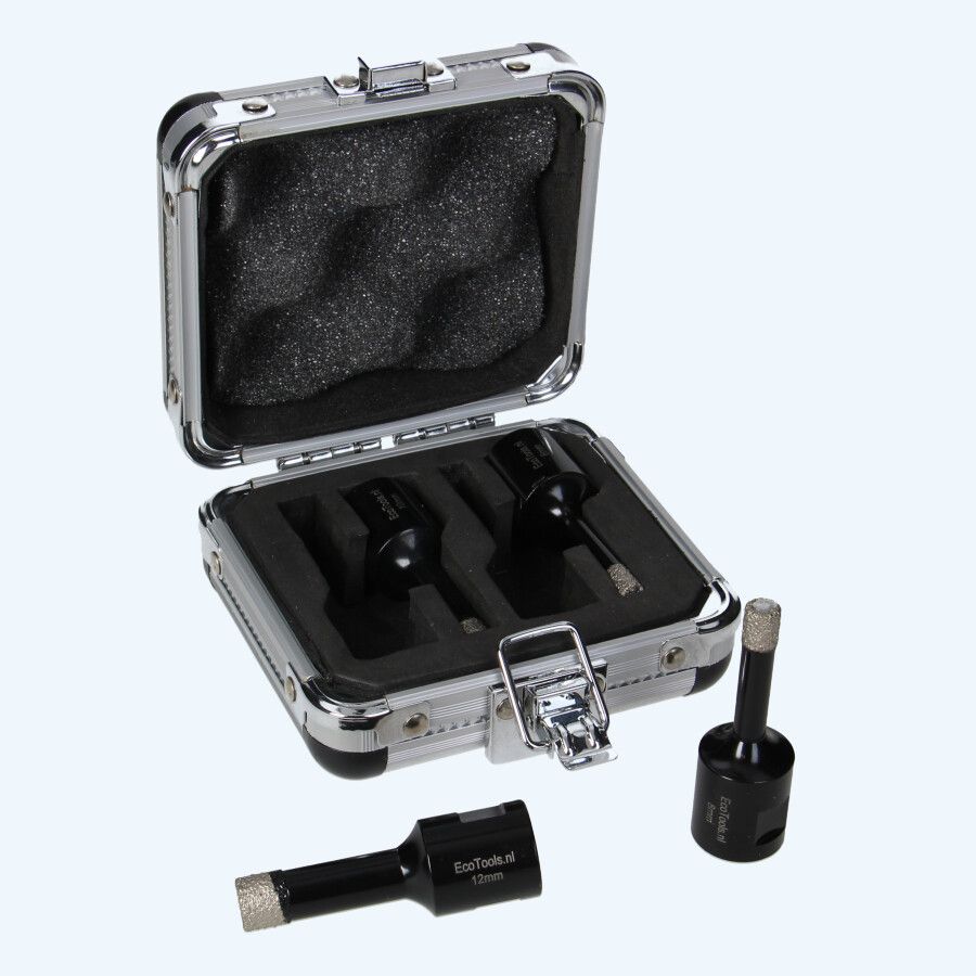 Diamant tegelboorset 4-delig M14 aansluiting Diamant tegelboorset 4-delig M14 aansluiting