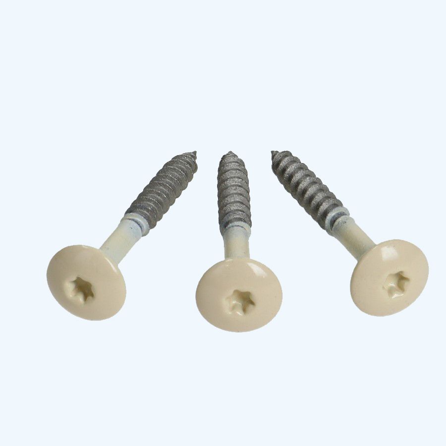 100 stuks kleurkopschroeven 4,8 x 38 mm RAL 1015 100 stuks kleurkopschroeven 4,8 x 38 mm RAL 1015