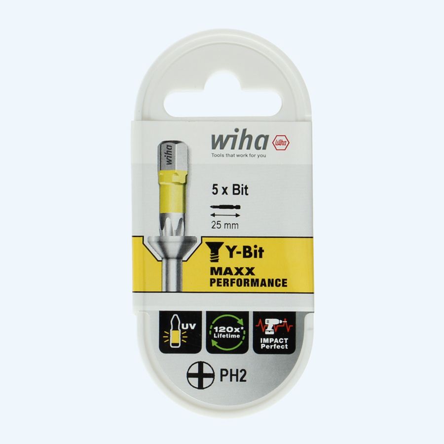 5 stuks Wiha Y-bit PH 2 5 stuks Wiha Y-bit PH 2