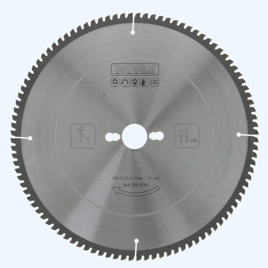 HM-zaagblad 300 x 30 mm T=100 (vlak-daktand) HM-zaagblad 300 x 30 mm T=100 (vlak-daktand)