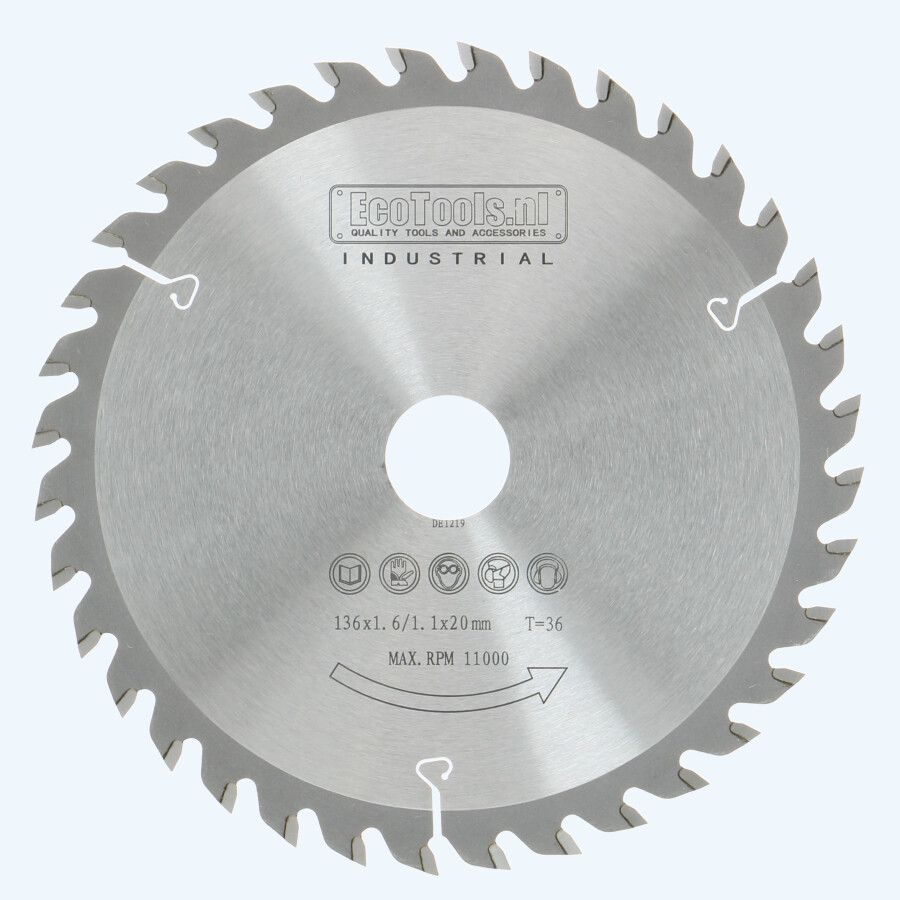 HM zaagblad 136 x 20 mm T36 (1,1 / 1,6mm) Industrial HM zaagblad 136 x 20 mm T36 (1,1 / 1,6mm) Industrial