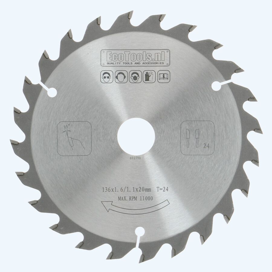 HM zaagblad 136 x 20 mm T24 (1,1 / 1,6mm) Prof HM zaagblad 136 x 20 mm T24 (1,1 / 1,6mm) Prof